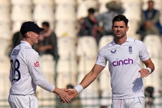 Zahid Mahmood, who had been on the receiving end of the touring batters’ aggression across both Test matches, did not add to Pakistan’s total and was bowled by Anderson for a duck.