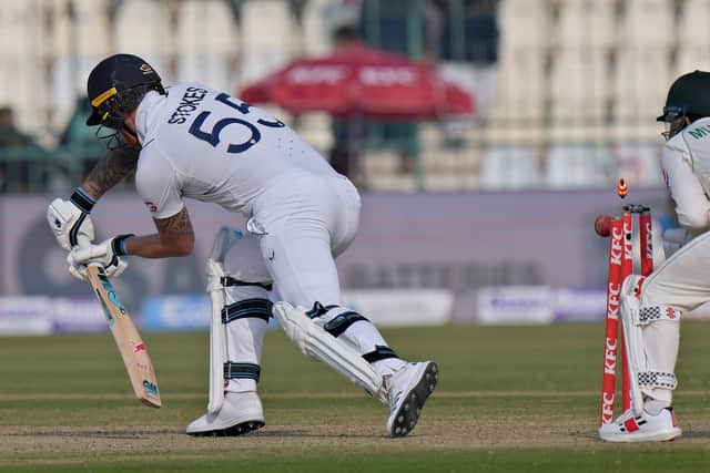 Having been left out of the side for the first match, mystery spinner Abrar made the headlines, and had at one stage looked like becoming only the fourth player to take 10 wickets in a Test innings but he had to share the spoils as Zahid Mahmood took the last three.