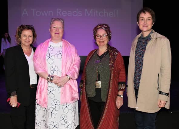 At the launch of the Birr Poetry Trail were l. to r. Julie Spollen, Anam Beo, Jackie Lynch, Rosalind Fanning, and Amanda Pedlow.