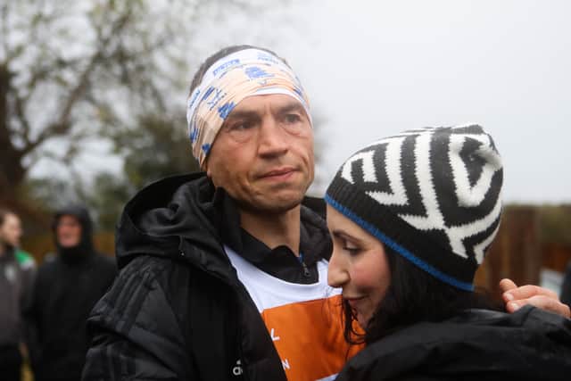 “The great thing about today is we are all a bit busted, but I have got four great friends running with us today who bring a load of energy and the support has been incredible, we can’t thank people enough.”
