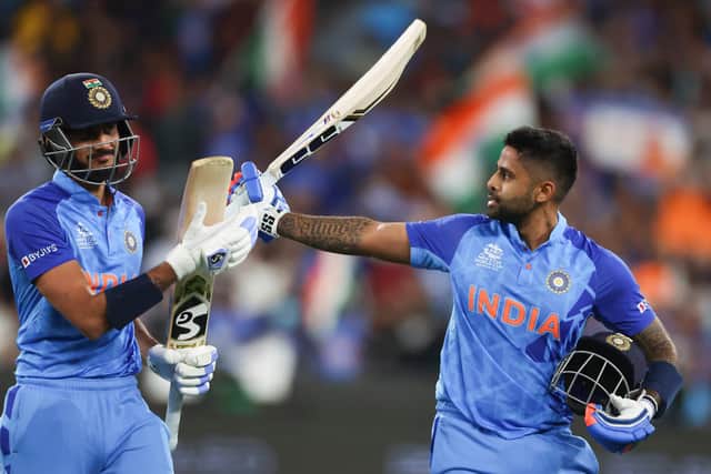 Even wide yorkers were not off limits, with Yadav shuffling across his stumps and swiping over fine-leg on a couple of occasions in an unbeaten 61 off 25 balls that took him past 1,000 T20 runs in 2022.