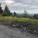 The rubbish left behind after hundreds of fireworks were used in the Glendine valley