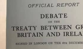The Anglo Irish Treaty was signed by the Irish and British delegations in 1921