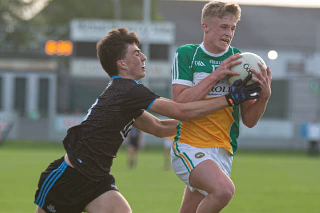 Harry Plunkett, right, in action for Offaly minor footballers.