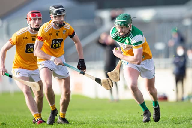 Paddy Clancy in action for Offaly against Antrim.