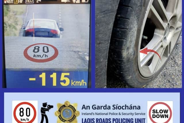 "As part of Operation Slow Down Laois Roads Policing Unit this morning detected this vehicle travelling 35km/h over the speed limit on the R445 at Ballydavis, Portlaoise. MORE BELOW PICTURE.