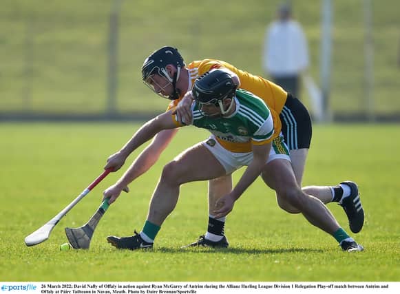 David Nally challenging Ryan McGarry.