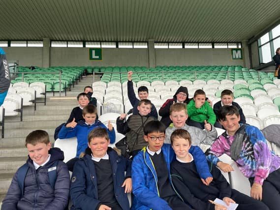 Pupils from St Brendan’s PS Birr pictured at O'Connor Park, Tullamore where they took part in Offaly VEX Robotics.