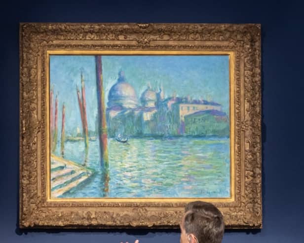 Claude Monet’s Le Grand Canal et Santa Maria della Salute has gone under the hammer for 56.6 million dollars (£45 million), making it the most valuable view of Italy by any artist sold at auction.
