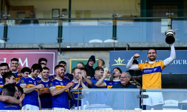 Conor Clancy with the Sean Robbins Cup last year.
