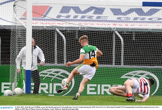 Jack Bryant clinches the match for Offaly with a late goal.