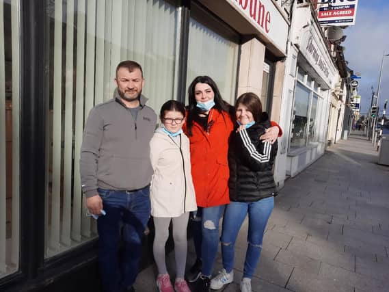 Peter Daly and his wife Roisin with daughters Kacey and Ellie