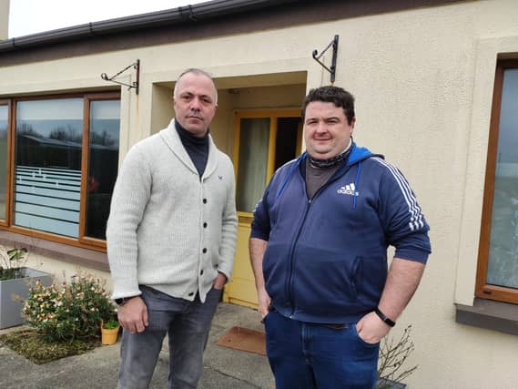 Sofiane Guedri and Mark Lynskey two of the residents at Locke House View in Tullamore who have received notice to be out of their homes by August