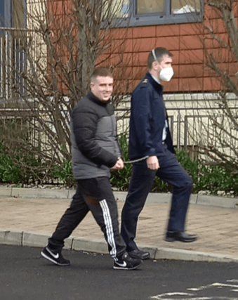 Judge Keenan Johnson sentenced Kevin Stokes Jnr (pictured being led into court) to three years and four months in prison for assault