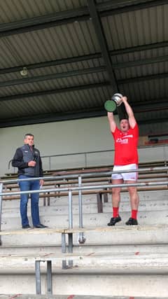Shinrone captain Shane Sampson with the IHC Cup