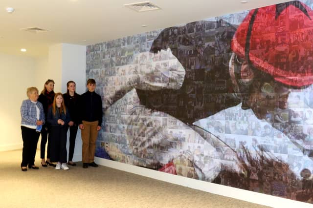 Mary Smullen, Frances Crowley, Sarah Smullen, Hannah Smullen, Paddy Smullen Pat Smullen Jockeys Room mosaic