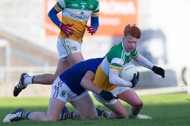 Alex Egan, a very spirited display for Offaly.