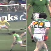 Offaly's Seamus Darby blasts the ball to the back of the Kerry net in 1982