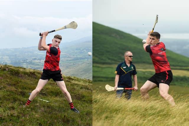 The Kiely brothers in action today