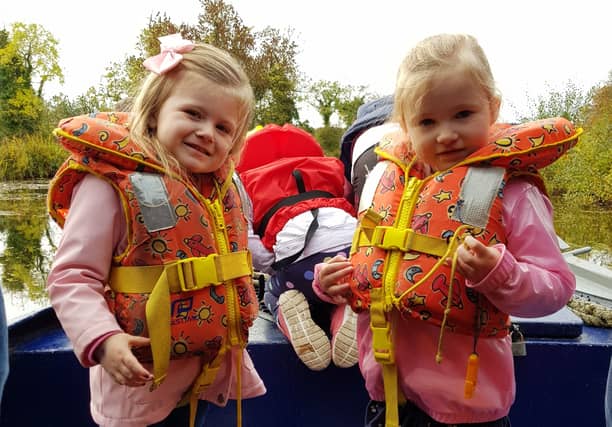 Zoey Mangan (3) and Ayla O'Malley (4) from Edenderry are all set to welcome back the colourful canal boats to Edenderry