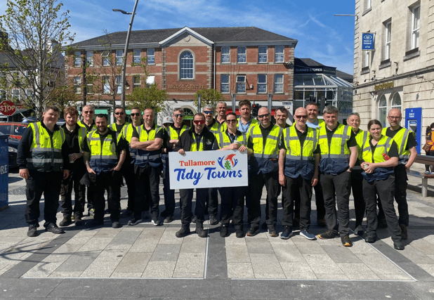 Volunteers from Tullamore DEW busy at work for Tidy Towns