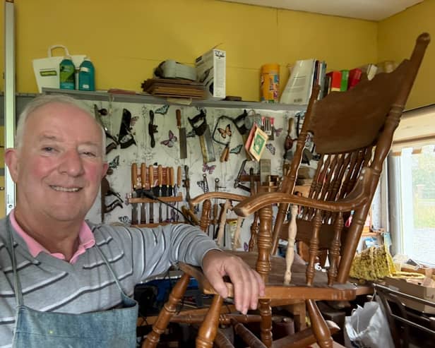 Tom Roche is his workshop in Rhode