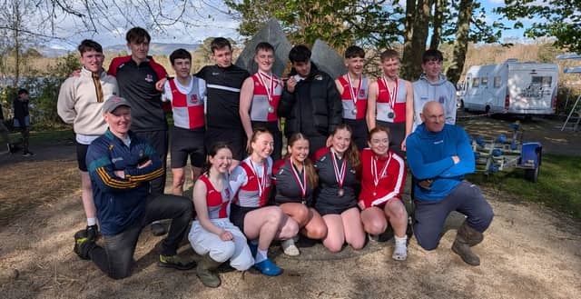 Offaly rowing club members along with their coaches pictured in Sligo last Saturday.