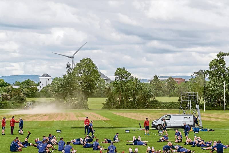 The Munster team training on the existing pitches at UL Picture: Sportsfile