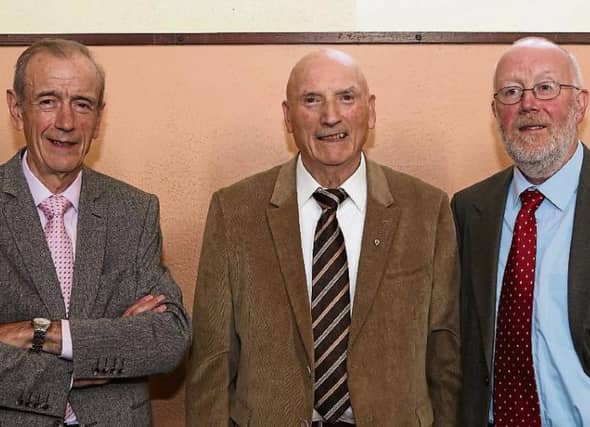 Three survivors of the Garryhinch Bomb in 1976 Ben Thornton , Jim Cannon and Gerry Bohan . Not pictured Tom Peters.