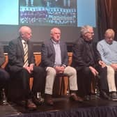 Willie Bryan, Eugene Mulligan, Tony McTague, Sean Cooney, Fr Nick Clavin, Frank Monaghan and John Mollin at the big celebration evening.