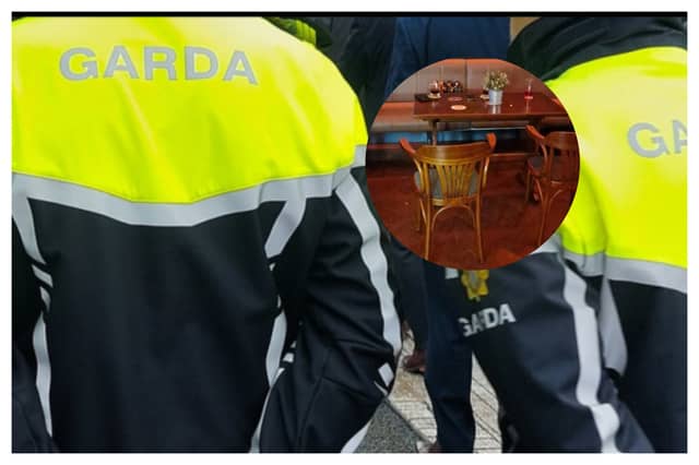 According to gardaí, the table had a handbag left on a chair, two phones left behind and drinks sitting unattended.