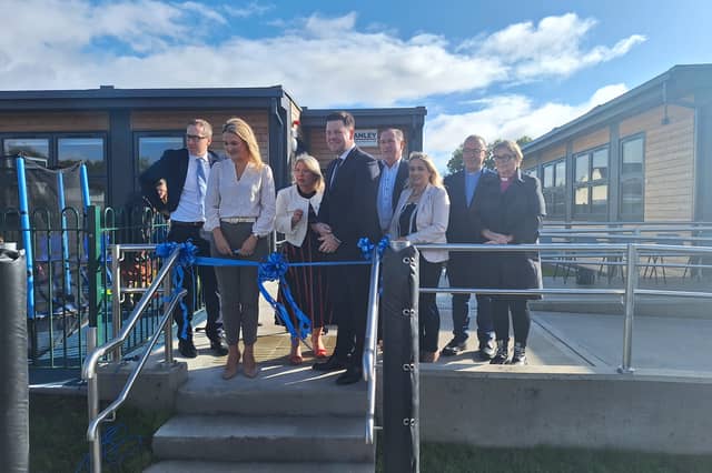 Minister Helen McEntee opened two new classrooms at Charleville NS last year