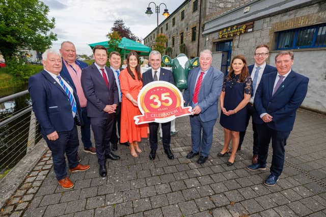 Pictured at the launch of Tullamore Show were Cllr Declan Harvey, Cllr Hughie Egan, Deputy John Clendennen, Cllr Shane Murray, Show Secretary, Chelsey Cox, Minister Dara Calleary, Show Chairman, John Keena, Cllr Eleanor Clendennen, Cllr Neil Feighery and Deputy tony McCormack