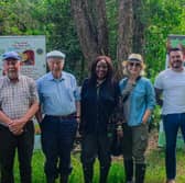Tulamore Lions Club members with the global conservationists who visited their peatland project near Birr