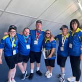 Picture shows Nikita, Mark, Christopher, Shauna (coach), Tony and Patsy (chaperone).