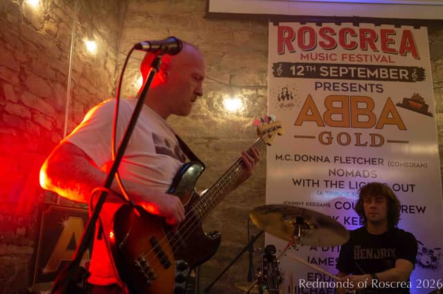 Pictured are local group Nomads performing at the launch of the new Roscrea Music Festival - photo Redmonds of Roscrea