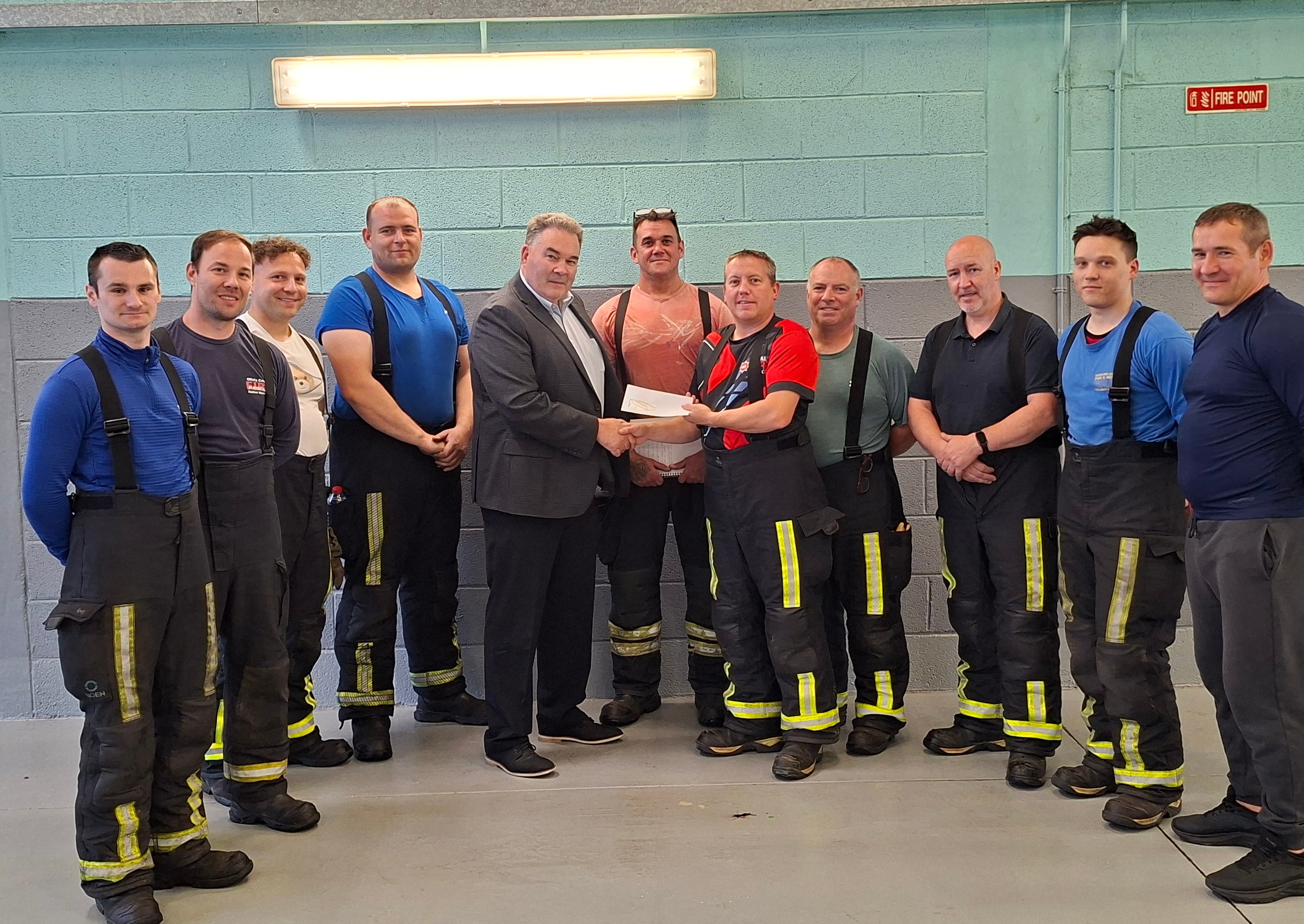 Brian Cowen attends Fianna Fail presentation to Edenderry fire service