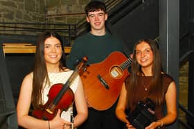 Laura Scott, Taidhg Dalton and Edel Conway at their sold out gig in Roscrea’s stunning Blackmills venue. Photo: PJ Wright