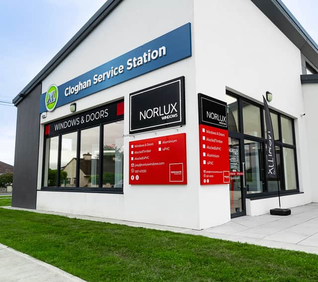 The Norlux Windows showroom at Cloghan Service Station