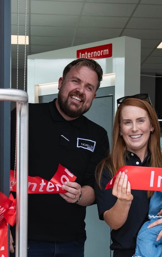   Joey Feeney and his wife Elisha at the Norlux Windows launch  