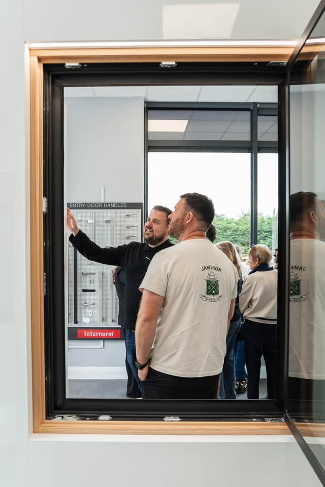   Norlux Windows owner Joey Feeney showcasing products at the launch  