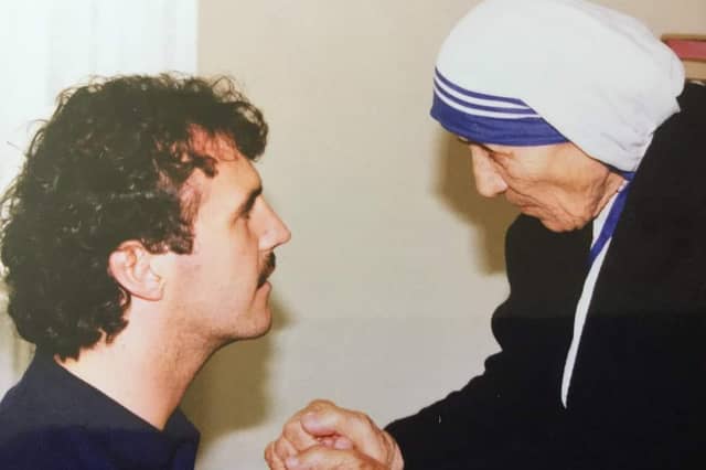 A young Ronan Scully with Mother Teresa