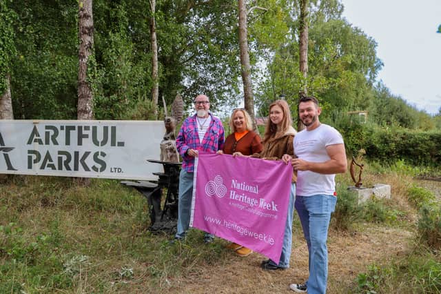 John Whelan with Amanda Kelly (Turbury Writes), Chrissie Plunket and Brian Gorman (Artful Parks) at Turbary Writes at Artful Parks, Clonaghadoo during Heritage Week
Picture: Julie Harvey