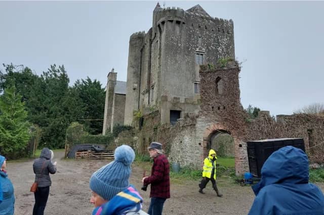 Attendees of the Offaly Heritage Seminar visiting Emmel Castle in November 2022.