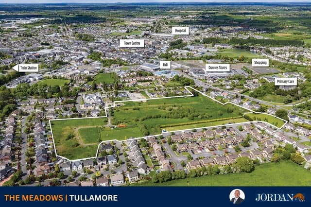 The land which is offered for sale in Tullamore.