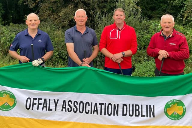 A Kinnitty- Lusmagh team at the Offaly Association in Dublin golf classic for Offaly GAA: Paddy Corrigan, Kenneth Killeen, Paul Hogan, Mark Corrigan.