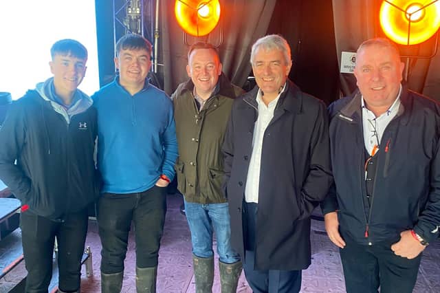 Welly to do it all again this year! Thomas and Conor Wrafter, far left, with Peter, far right, return to RTE Radio 1 live from the National Ploughing Championships next week.