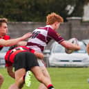Cian Lynam tackling during Tullamore's win.