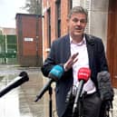 RTE director general Kevin Bakhurst speaking to the media