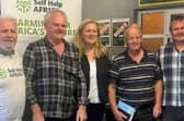 Ronan Scully, Self Help Africa,  donor Paddy Delaney, Coolagh, Clonaslee, Ciara Tallon, Self Help Africa,Pat Mahon, event organiser and OPackie Delaney, Coolagh, donor pictured at the fundraiser